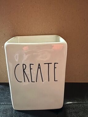Rae Dunn White Pen/Pencil Holder “CREATE” Artisan Collection by Magenta